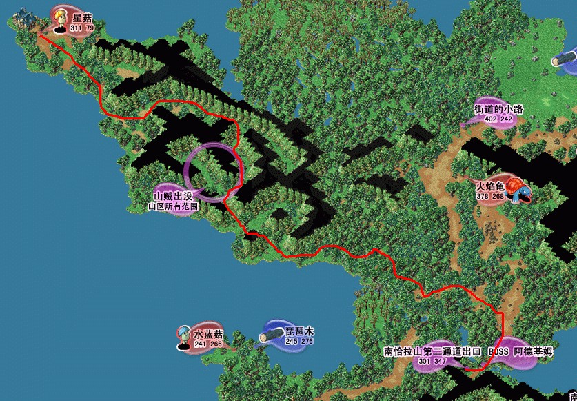 魔力宝贝练级路线深绿-魔力宝贝深绿的山道任务